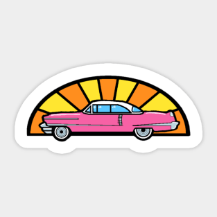 Classic Pink Cadillac Sticker